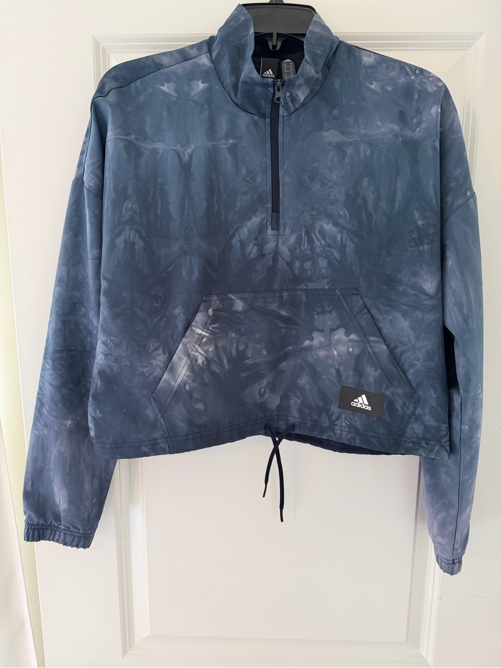 adidas Blue Tie-Dye Half-Zip Pullover